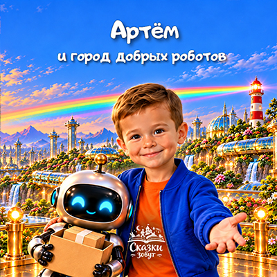 Обложка книги Артём и город добрых роботов